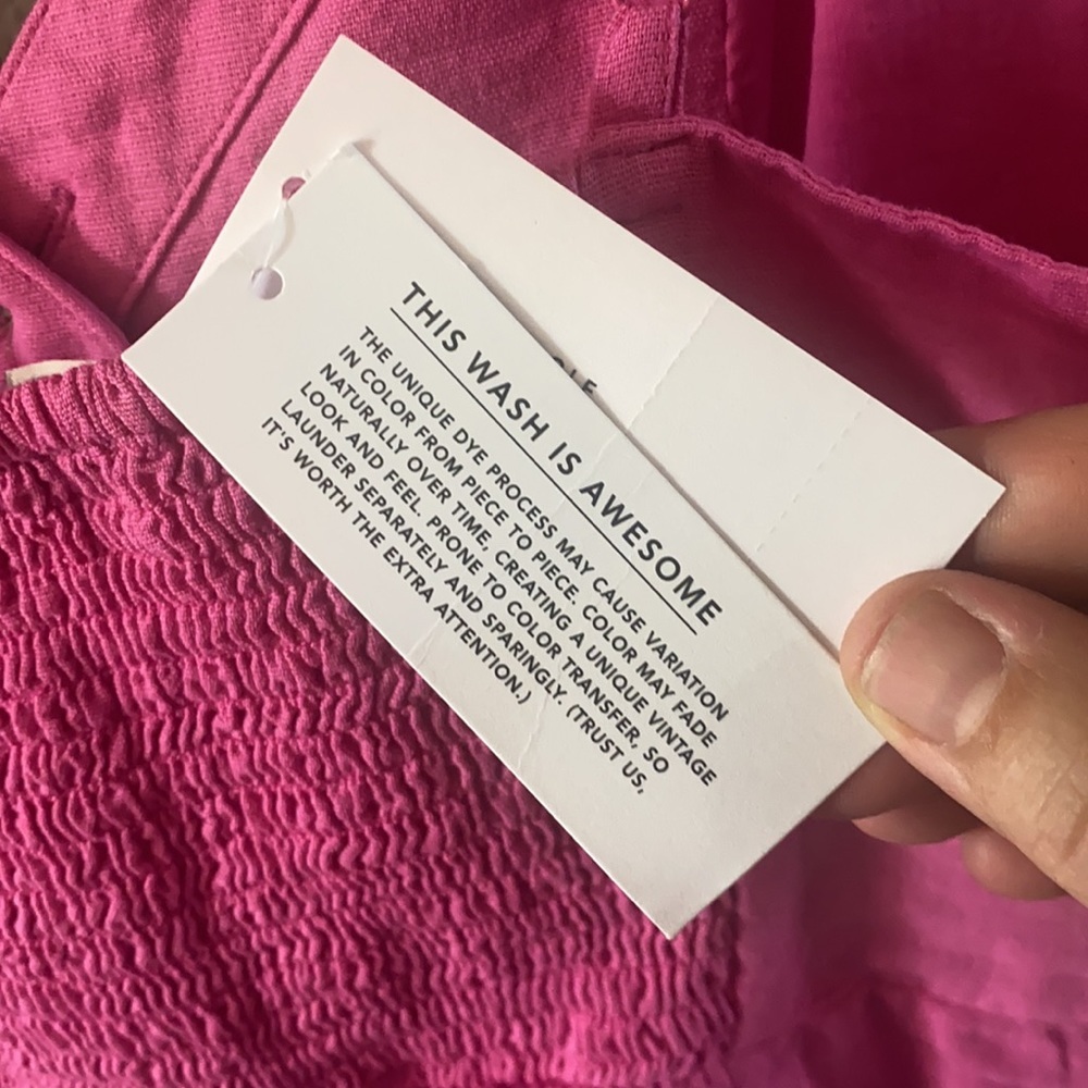 American Eagle Asymmetric Pink Button Front Dress - Picture 6 of 6